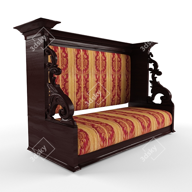 Vintage Baroque-inspired Antique Desk 3D model image 2