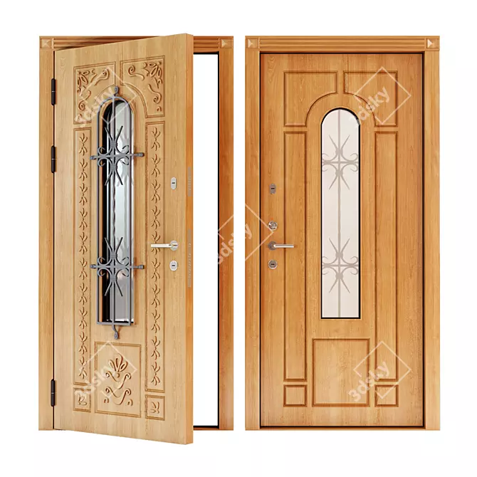 Lazio Steel Line: Durable Steel Entrance Doors 3D model image 1