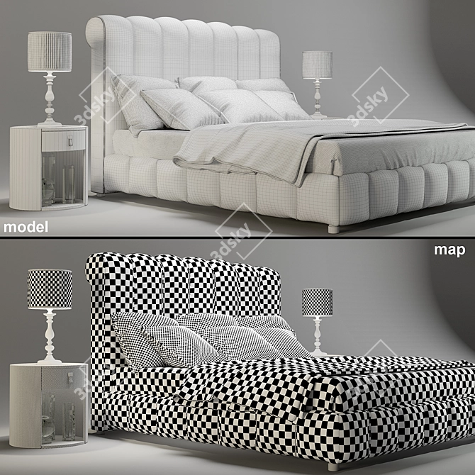 Luxury DV Home Collection Bed 3D model image 2