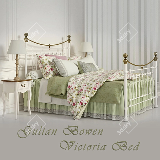 Elegant Victoria Stone Bedroom Set 3D model image 1