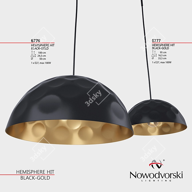 Nowodvorski Hemisphere Hit Pendant 3D model image 2