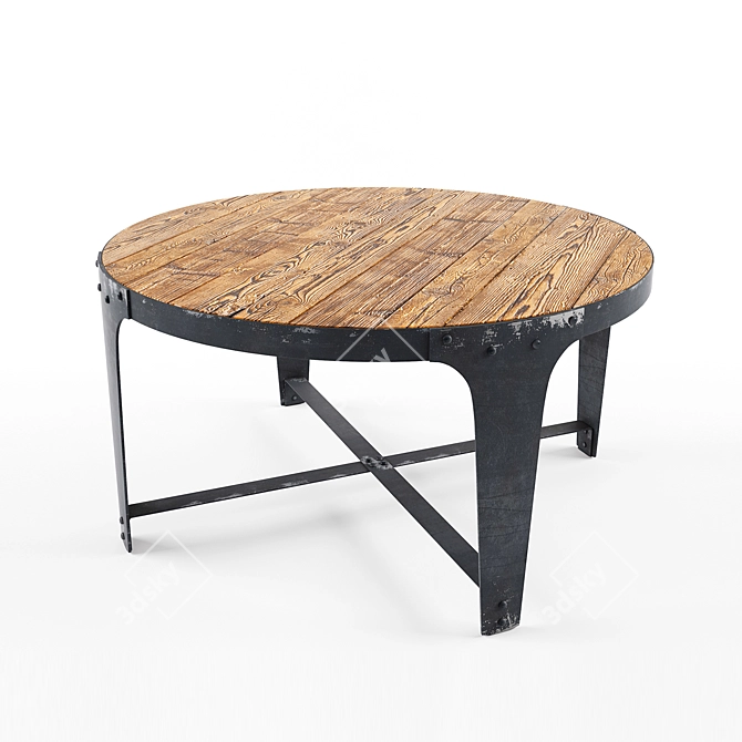 Rustic Loft Coffee Table 3D model image 1