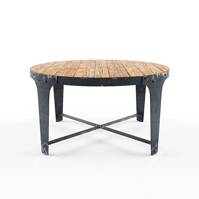 Rustic Loft Coffee Table 3D model image 2