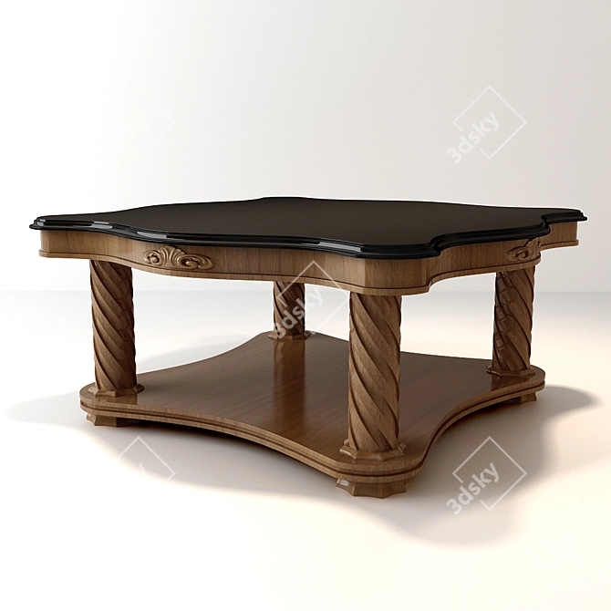 Elegant Vintage Dining Table 3D model image 1