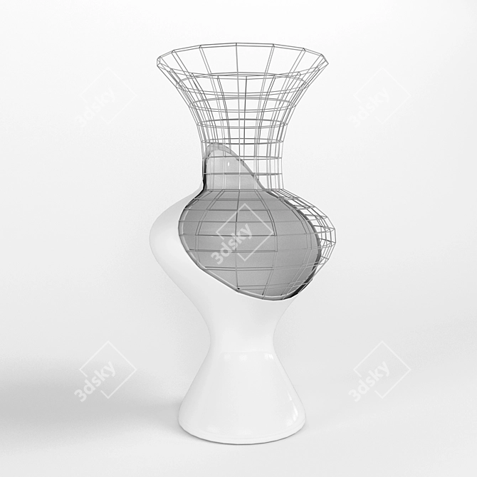 Sleek Wire Frame Vase 3D model image 1