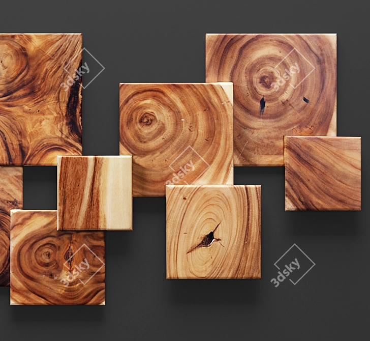 Modern Square Wall Art Set 3D model image 2