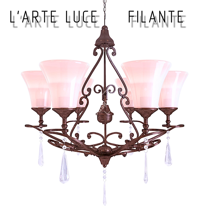 Elegant Filante Chandelier 3D model image 1