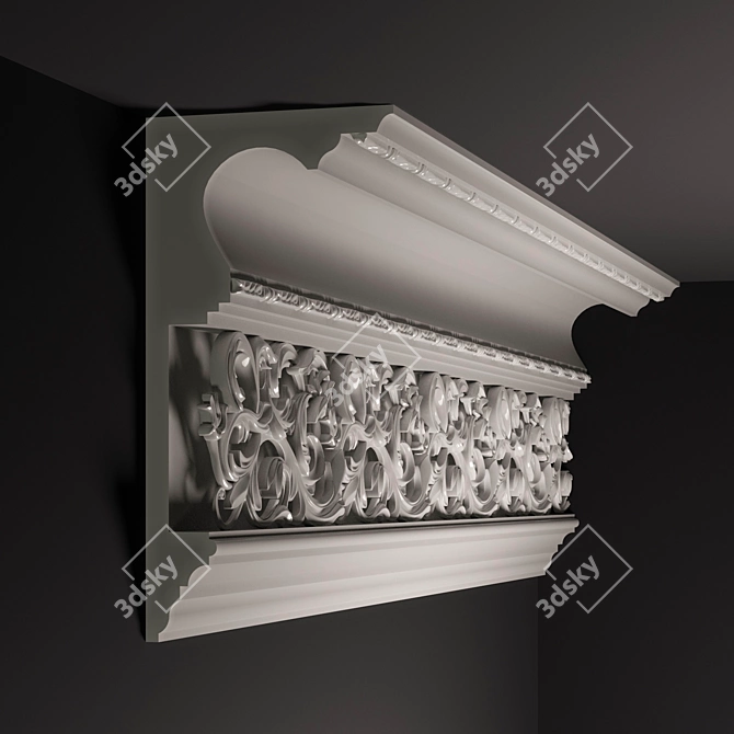 Torus Style Cornice - Elegant Decor Solution 3D model image 2