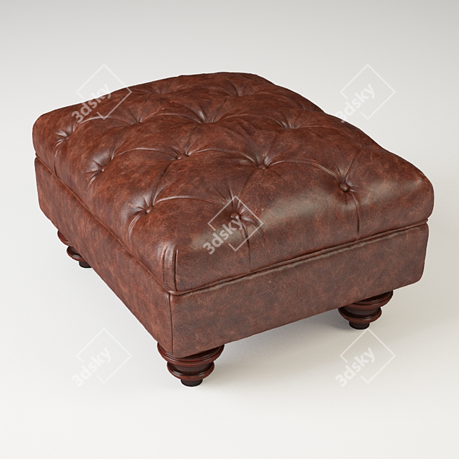 Luxurious Claverdon Leather Footstool 3D model image 1