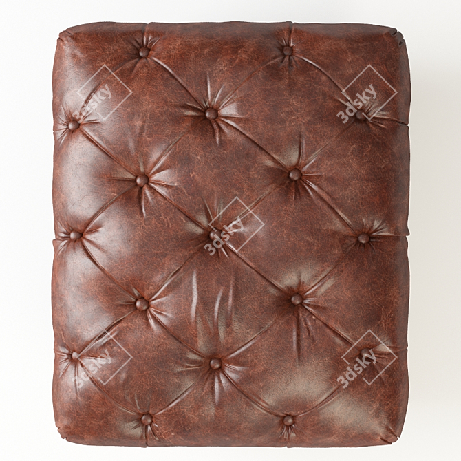 Luxurious Claverdon Leather Footstool 3D model image 2