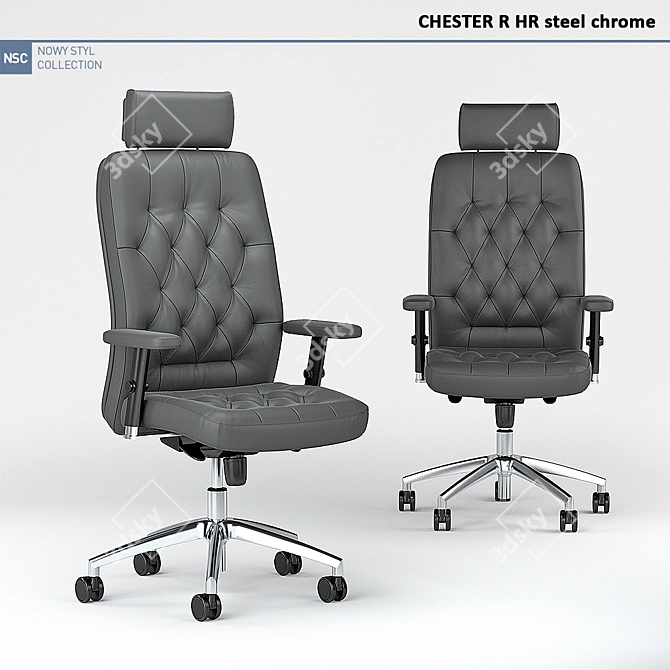 Sleek CHESTER R HR Chair: New Style, Chrome 3D model image 2