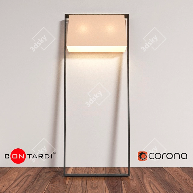 Contardi Specular Black Metal Floor Lamp 3D model image 1