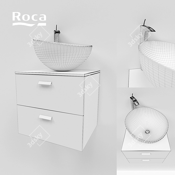 Elegant Sink: Roca Bol & Victoria Basic 3D model image 2