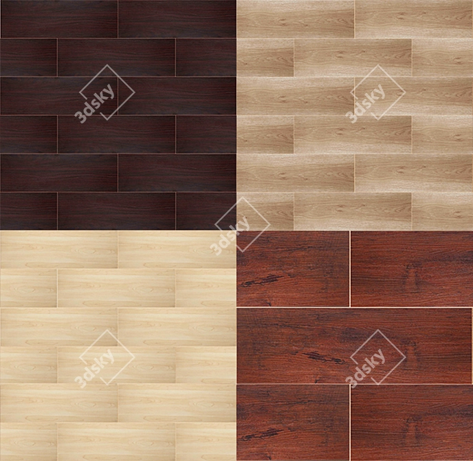 Brick Pattern Floor Tiles 3D model image 1