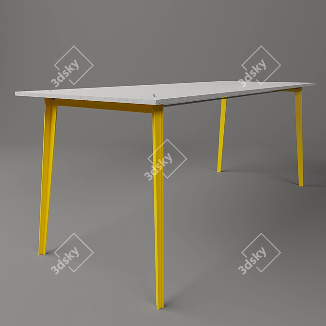 Modern Concrete Table 3D model image 1