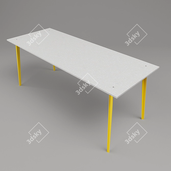 Modern Concrete Table 3D model image 2