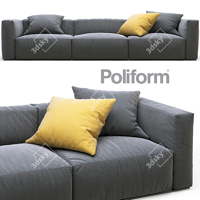 Elegant Poliform Shangai Sofa 3D model image 1