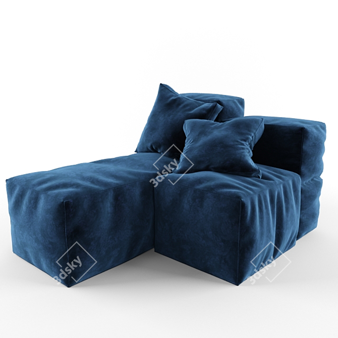 Cozy Lounge Pouf 3D model image 1