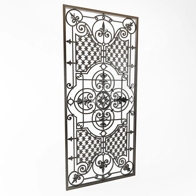 Elegant Window Grille 3D model image 2