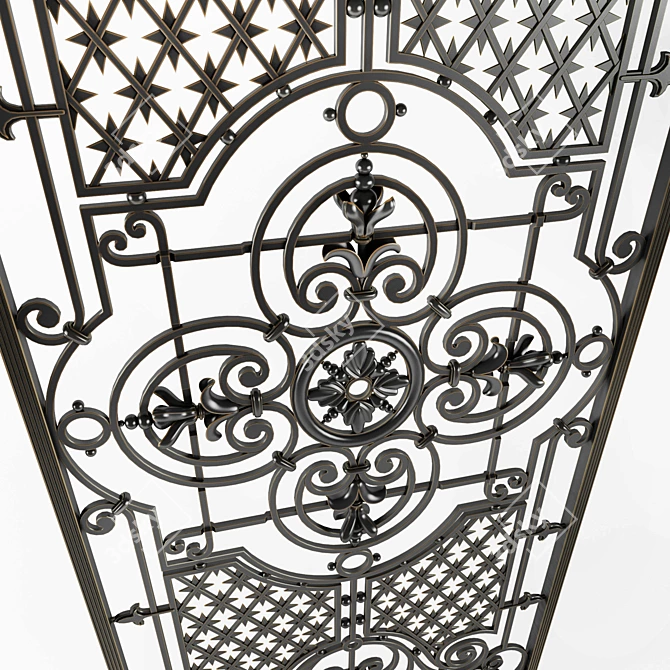 Elegant Window Grille 3D model image 3