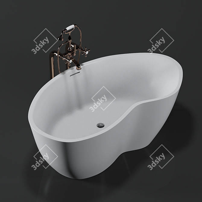 Stylish Freestanding Bathtub by KASH 3D model image 1