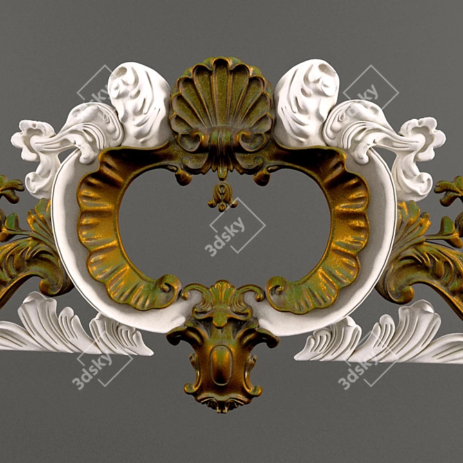 Baroque Door Medallion 3D model image 2