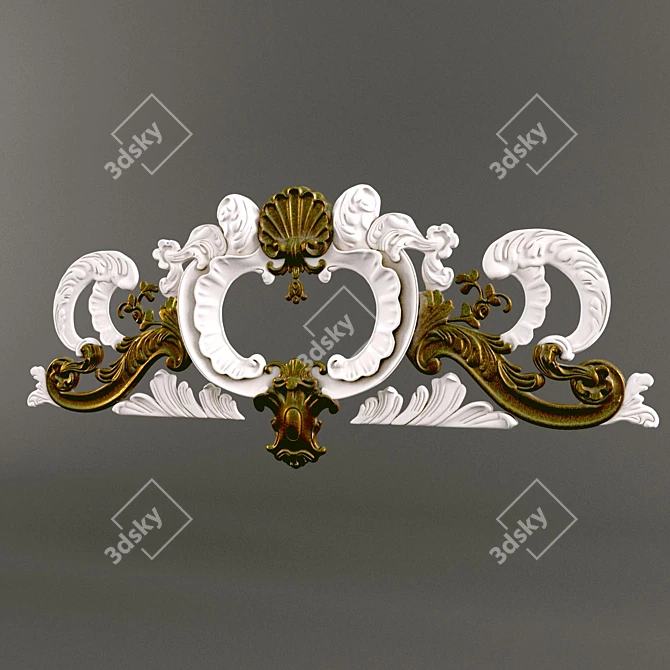 Baroque Door Medallion 3D model image 3