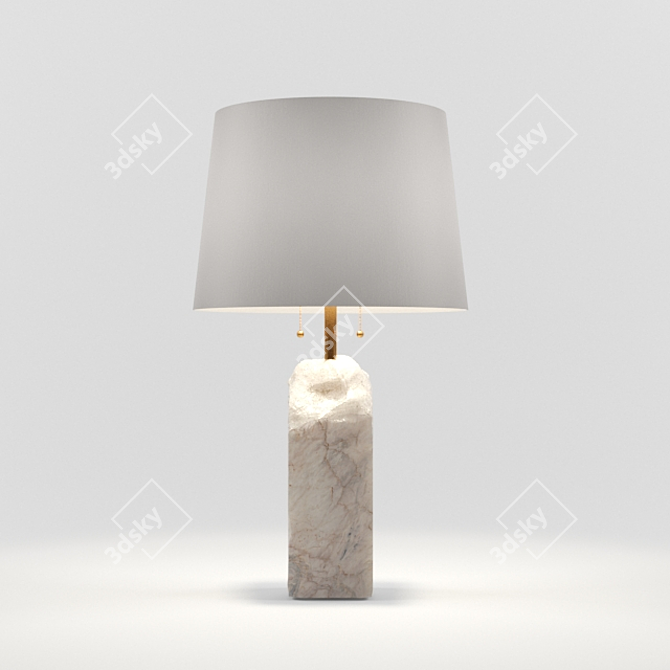 Natural Alabaster Brass Table Lamp 3D model image 1