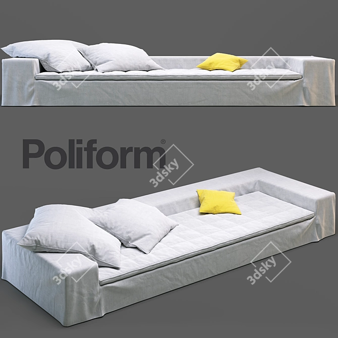 Sleek Comfort: Poliform Airport Sofa 3D model image 1
