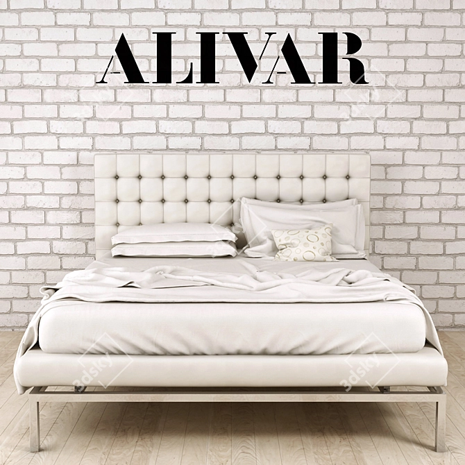 Alivar Italian Bed - 209x175x124 cm 3D model image 1