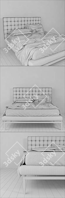 Alivar Italian Bed - 209x175x124 cm 3D model image 3