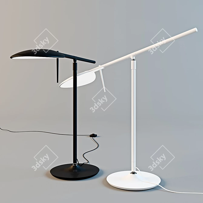 Sleek Adjustable Aluminum Table Lamp 3D model image 2