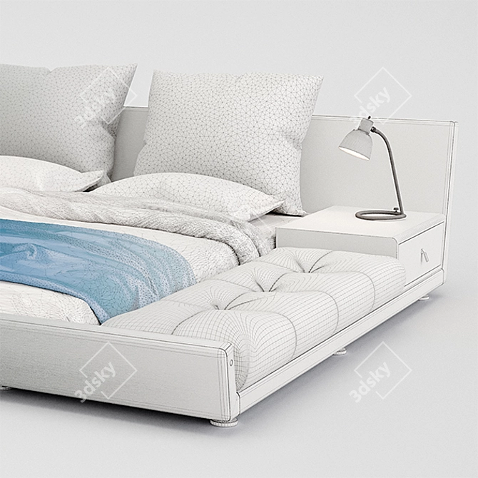 ESF 1336 L-Shaped Bed: Modern and Spacious 3D model image 3