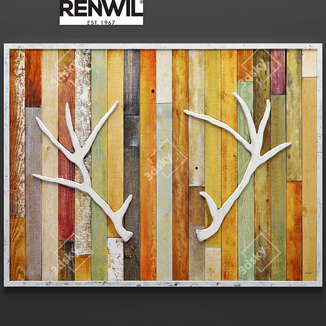 Rustic Deer Lodge Wall Decor 3D model image 1