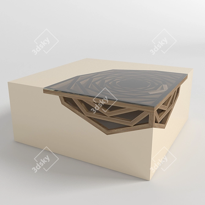 Contemporary Arabesque White Table 3D model image 1