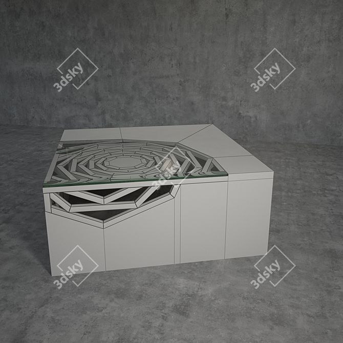 Contemporary Arabesque White Table 3D model image 3