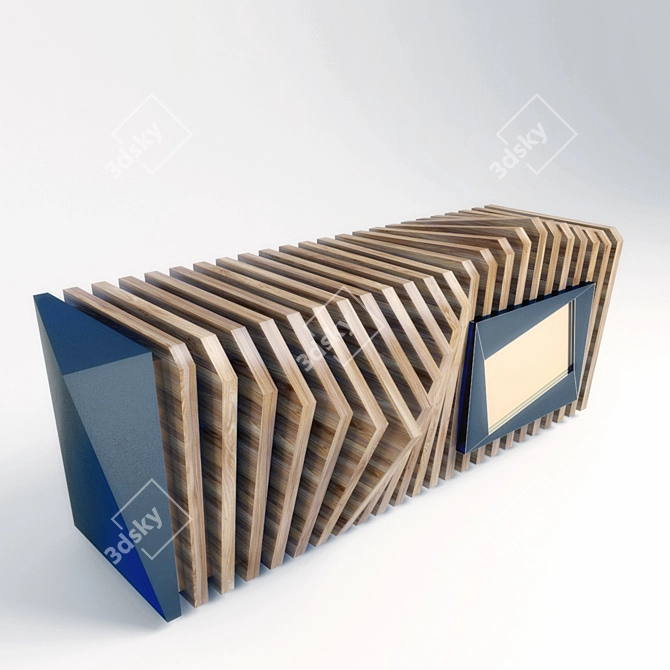 Sleek Modern Reception Desk 3D model image 2