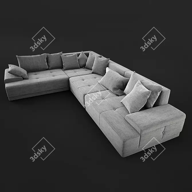 Modular Corner Sofa: Versatile, Stylish, and Comfortable 3D model image 1