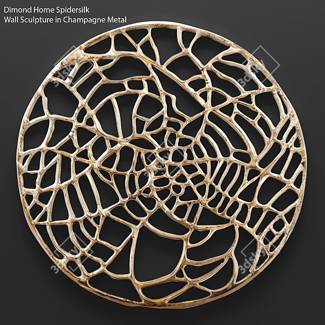 Champagne Spidersilk Wall Sculpture 3D model image 1