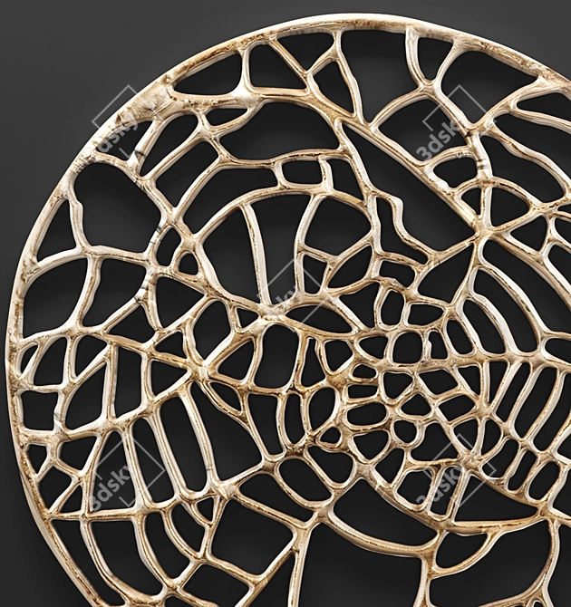 Champagne Spidersilk Wall Sculpture 3D model image 2