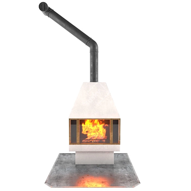 Eternal Flames: 3D Fire Fireplace 3D model image 1