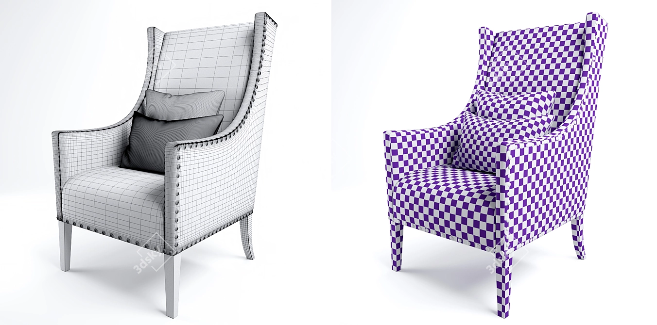 Ethnic Style Accent Chair 3D model image 3