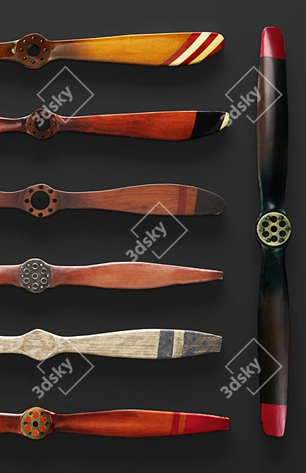 Vintage Propeller Set by UMA & Authentic 3D model image 2