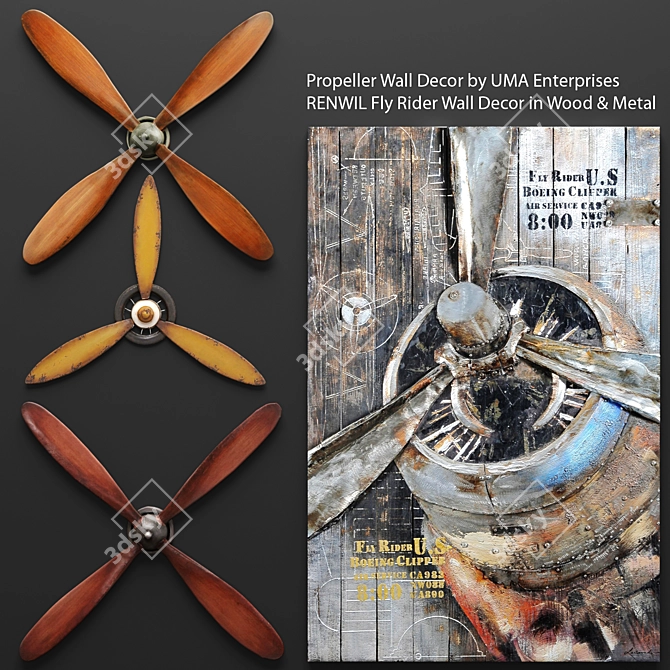 Title: Dynamic Duo: UMA Enterprises Propellers and RENWIL Art 3D model image 1