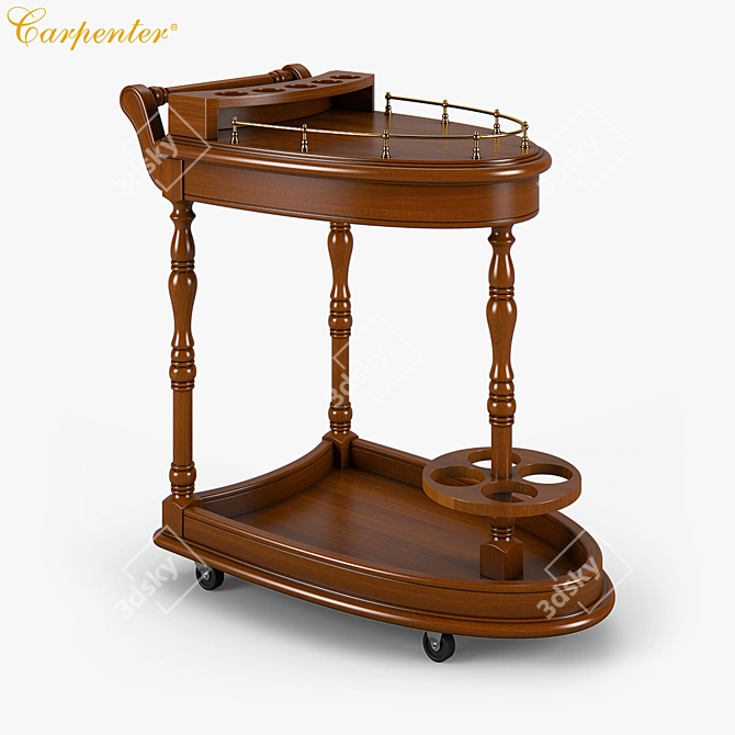 Carpenter Dining Cart - Efficient and Stylish 3D model image 2