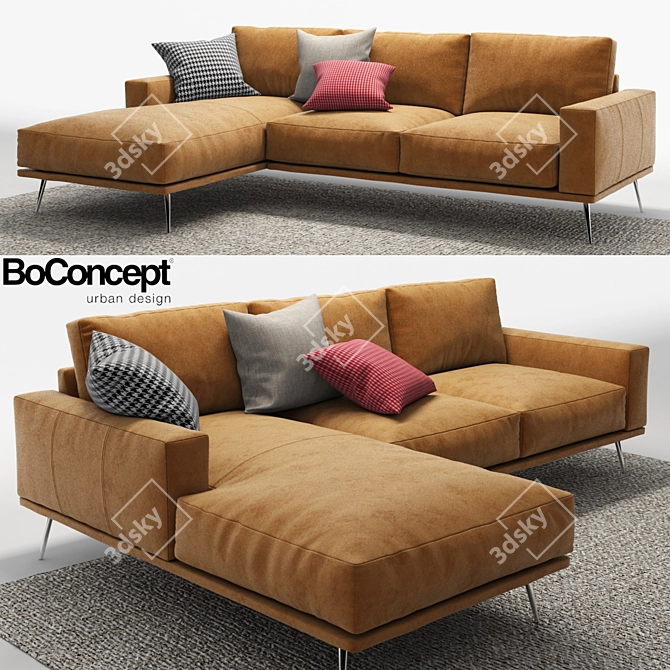 Elegant Carlton Corner Sofa 3D model image 1
