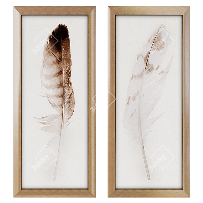 Feather Dream Framed Print 3D model image 1