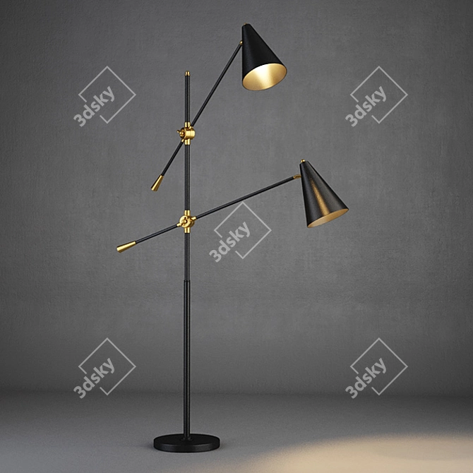 Modern Oster Double Floor Lamp 3D model image 1