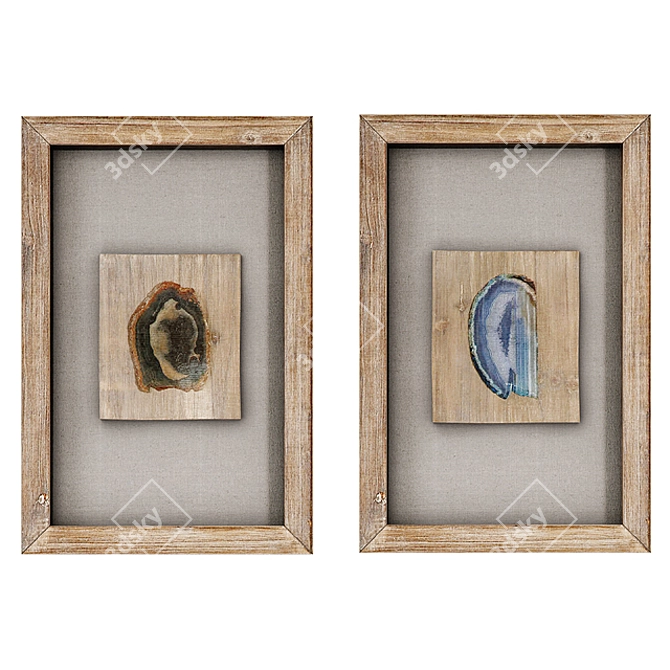 Natural Agate Stone Wall Art 3D model image 2