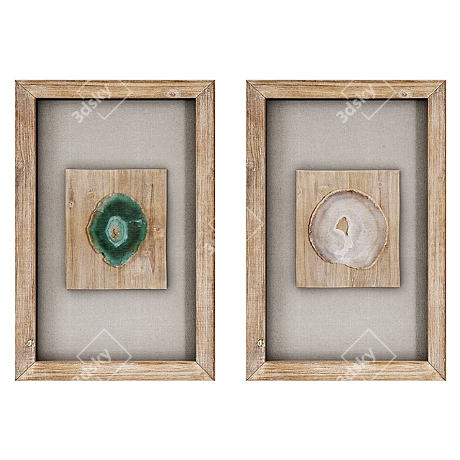 Natural Agate Stone Wall Art 3D model image 3